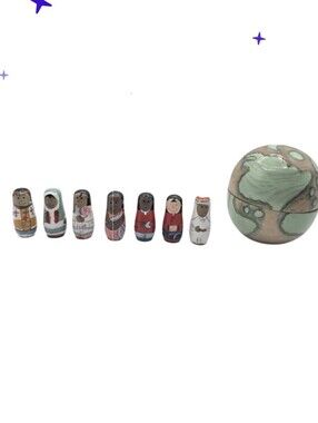 Terrys Village Wood Toy Earth World Globe Russian Doll Matryoshka Handmade